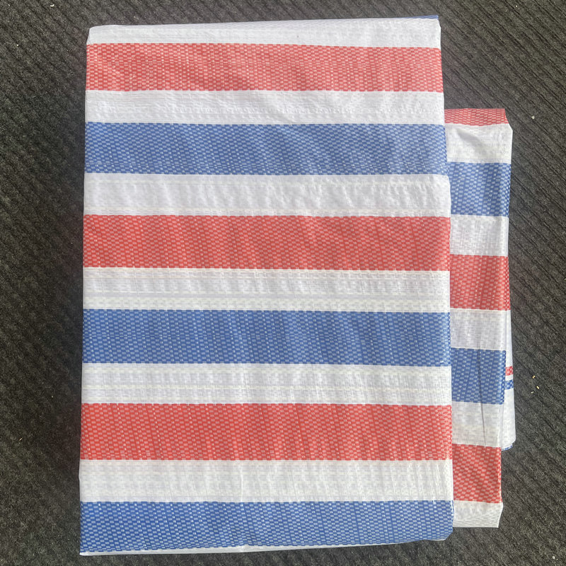 Factory supply color stripe cloth pp thickened rainproof cloth bedding sunshade tarpaulin wholesale project single film