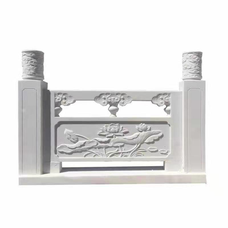Stone Carving Railing Small Bridge White Marble Stone Railing Courtyard Scenic Spot Stone Arch Bridge Stone Carving Railing Household Stone Bridge Guardrail