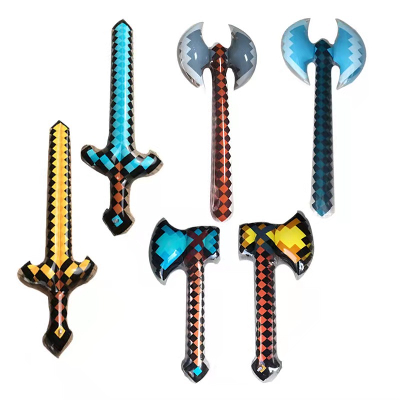 Cross-border hot sale inflatable model weapon axe inflatable pixel weapon inflatable toy lattice sword