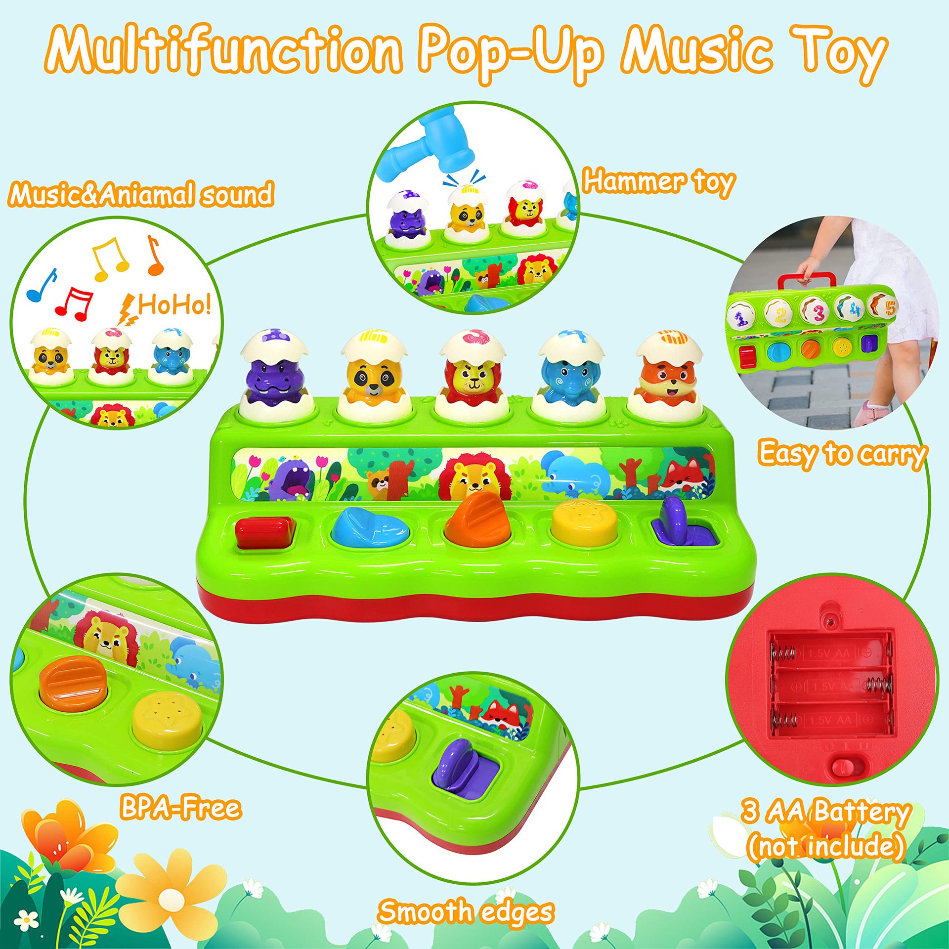 Cross-border E-commerce Infant Whack-a-mole Toy Baby Educational Percussion Music Amazon Popular Machine Box Wholesale