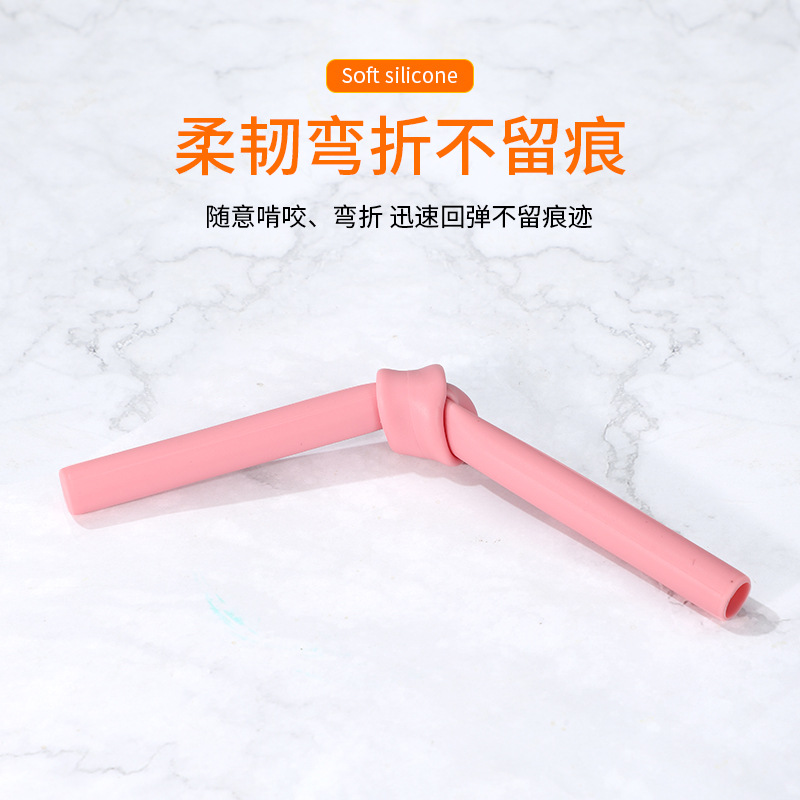 Factory Wholesale Colorfulful Silicone Straws Kidsren's Anti-Scratch and Anti-Scalding Milk Tea Straws 40oz Car Cup Accessories Large Straws