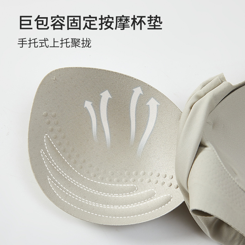 Thin Underwear Large Chest Small Anti-sagging No-steel Rings Women's Gather-up Traceless Adjustable Large Cup plus size Bra