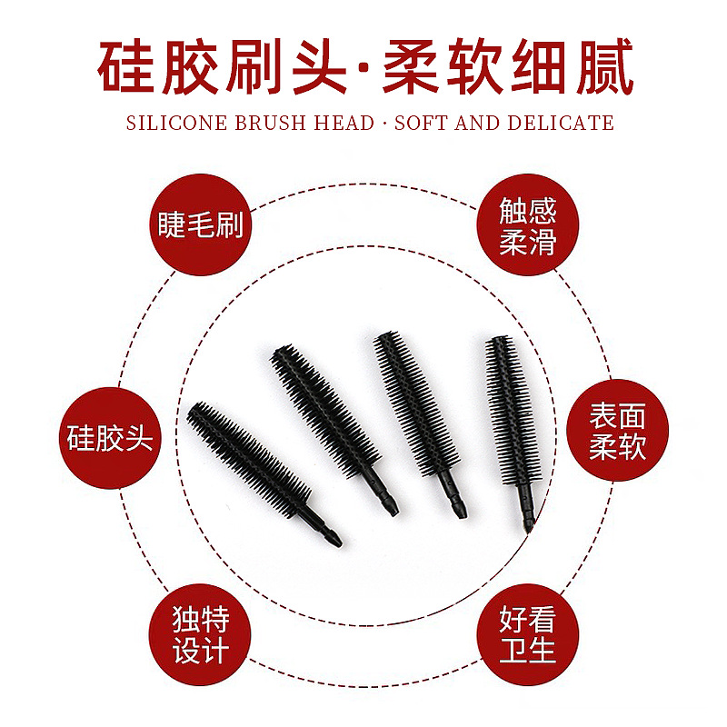 Silicone Eyelash Brush Head Eyelash Brush Eyebrow Comb Replacement Brush Head Disposable Colorful Silicone Brush Source Factory
