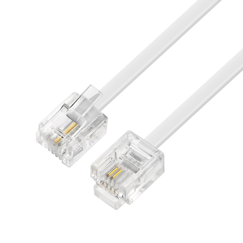 Wholesale 28 awg6P2C/6P4C finished telephone line RJ11 flat fixed line connection telephone line landline