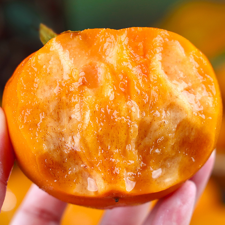 Shaanxi Yangfeng Chocolate Crispy Persimmon Fresh Fruit 5kg Crispy Sweet Hard Persimmon Seasonal Crispy Persimmon Sweet Crispy Persimmon