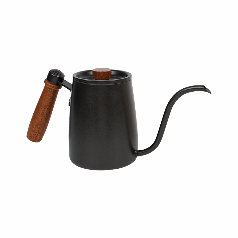 Hand coffee pot with ears and long mouth kettle stainless steel coffee powder appliance household fine mouth pot drum pot 600ml