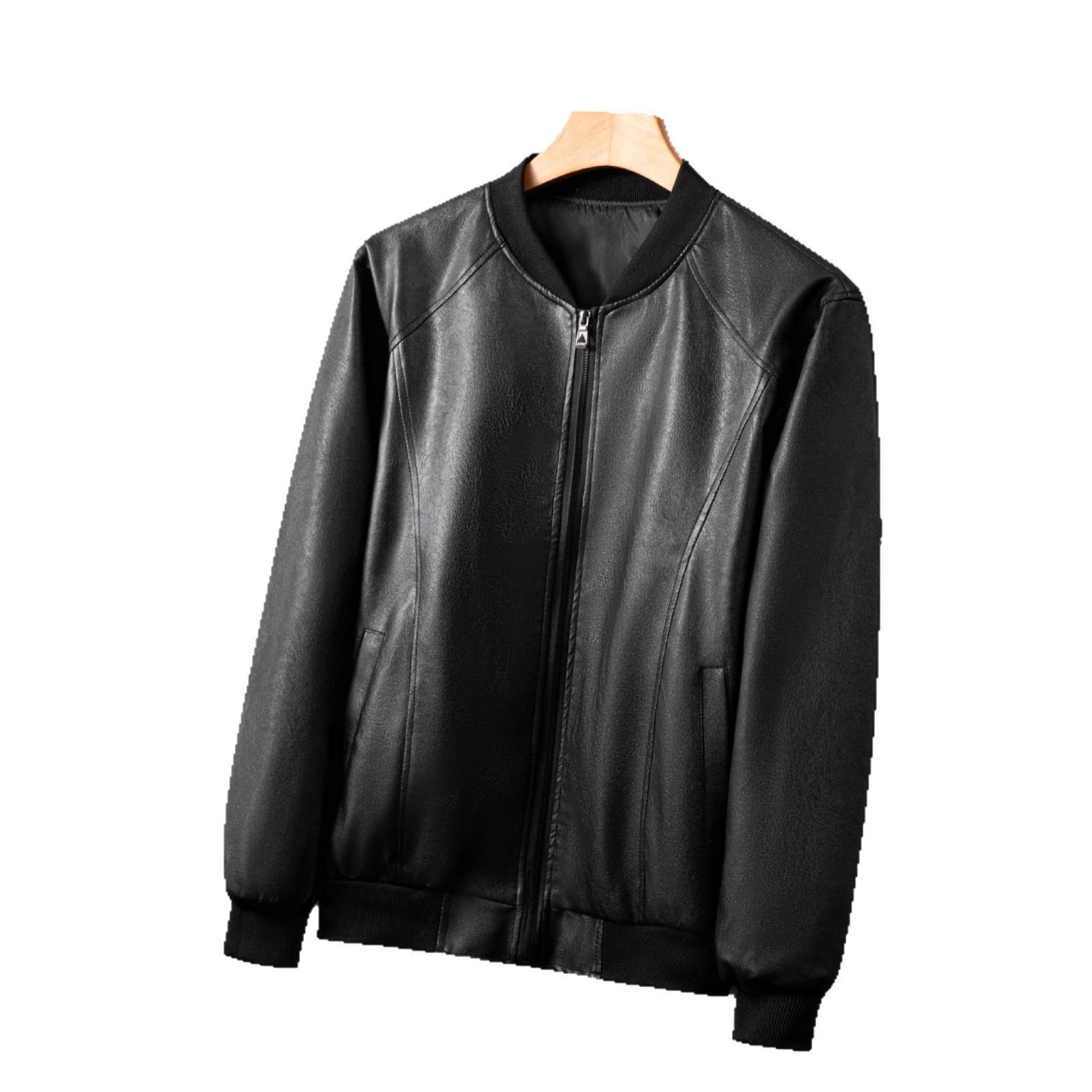 Leather men's autumn and winter new men's PU leather baseball clothing leather jacket coat single lining men's leather clothing manufacturers leather clothing