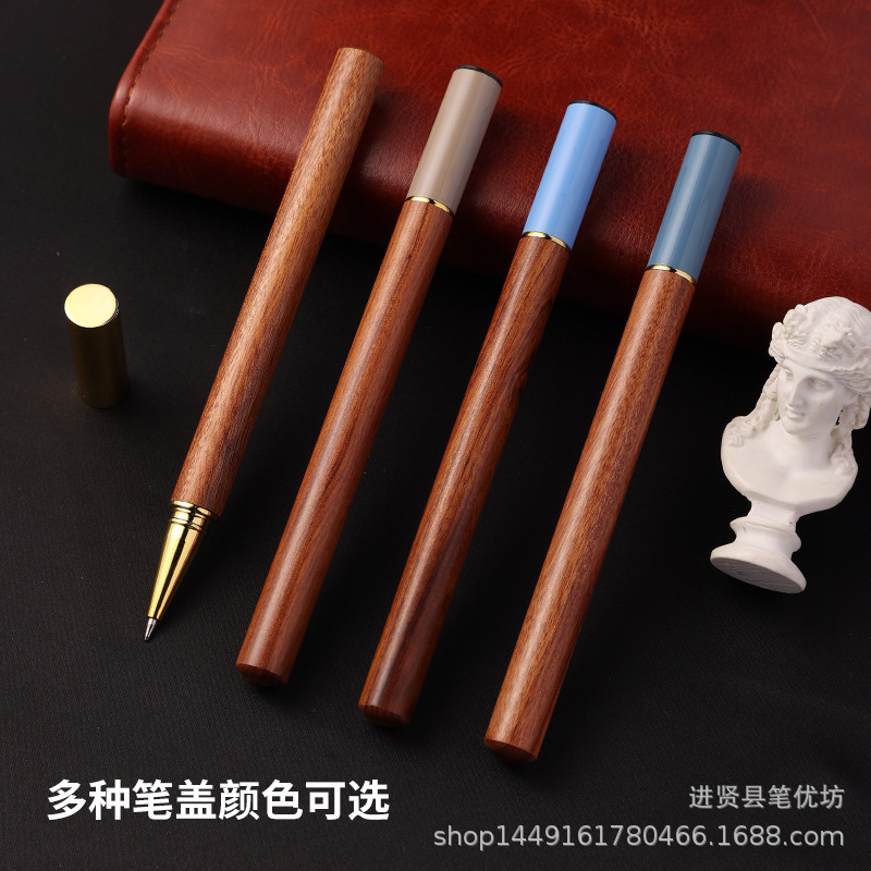 Creative Metal Rosewood Pen Business Gift Gel Pen Support Custom Metal Sandalwood Signature Desk Pen Wooden Pen