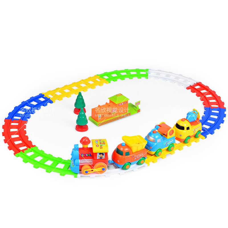 Children's Track Train Toy Assembly Electric Engineering Vehicle Set Educational Toy for Boys Aged 1-3, Fun Assembly