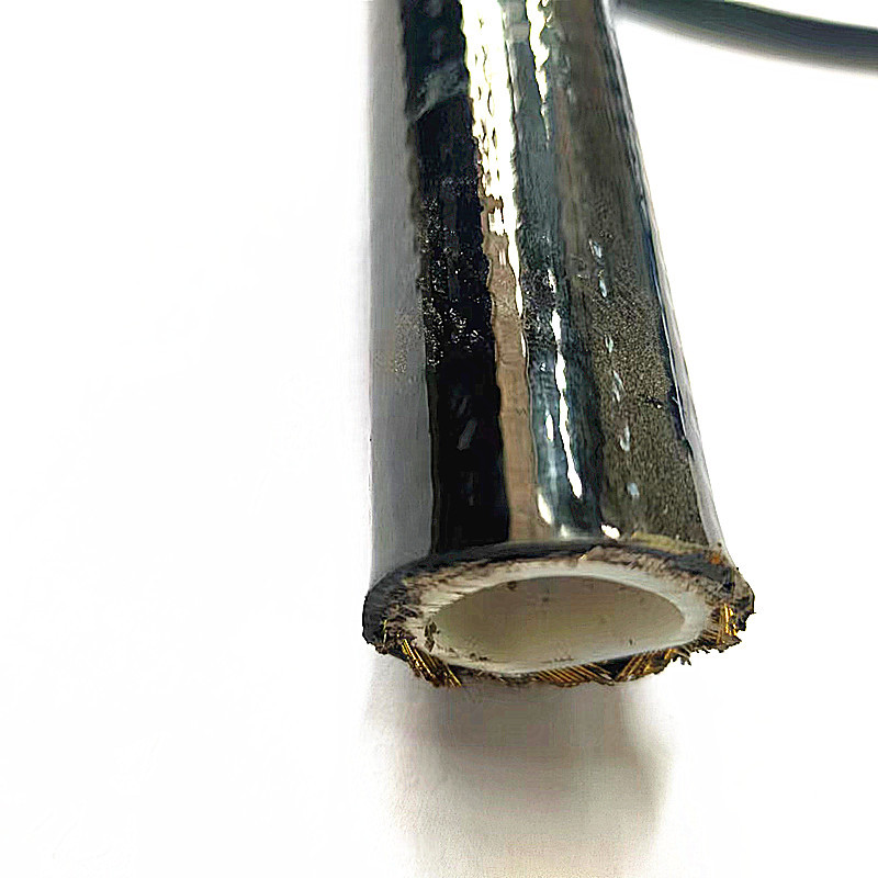 Yellow oil pipe lubrication high pressure oil pipe R7/R8 fiber braided reinforced hose assembly hydraulic oil pipe assembly