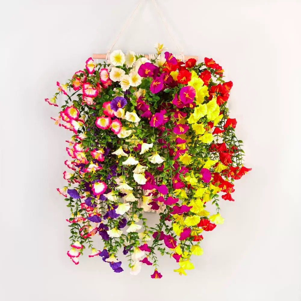 in stock Explosive 45-mesh Wall-mounted Artificial Eucalyptus Flower Silk Flower Home Wedding Courtyard Rattan Violet