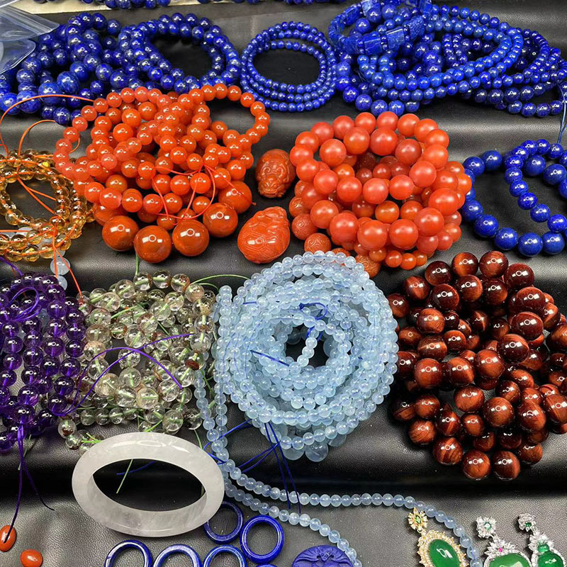 Браслет южного красного агата лазурит аквамарин зеленый фантомный кристалл белый кристалл браслет в китайском стиле