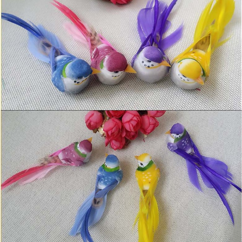 13 см четырехцветная длиннохвостая птица/маленькая речная воробейка/шелковая крайняя декоративная птица, симулированная птица