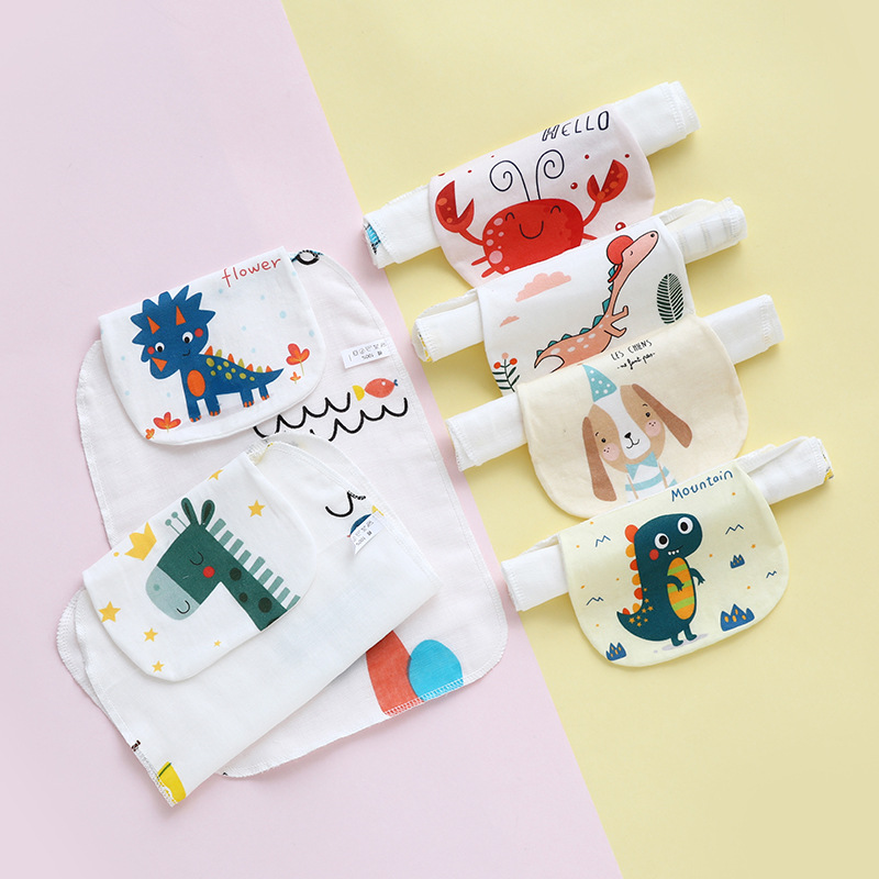 Children's Gauze Pure Cotton Sweat-Absorbent Towel, Breathable, Soft and Skin-Friendly, Easy Cotton Kindergarten Sweat Towel for Baby