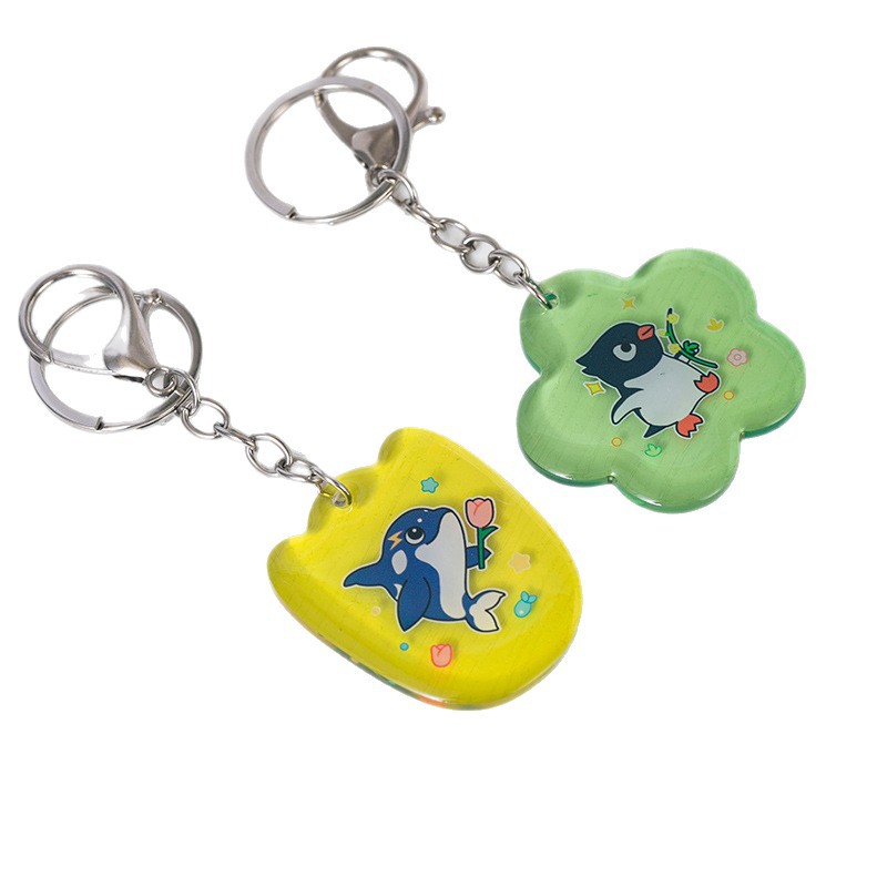 Cartoon Acrylic Pendant Keychain Customized Cinnamon Dog Keychain Glue Decorative Pendant Creative Animation Peripherals