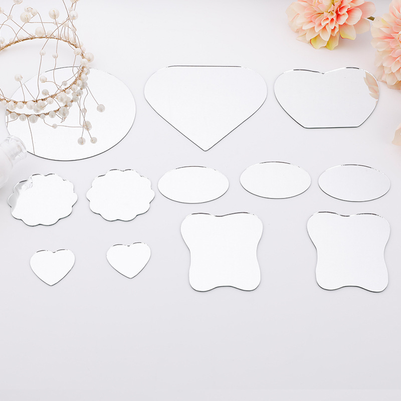 Single-sided makeup mirror polished glass lens small mirror wholesale mirror handheld irregular mirror can be customized