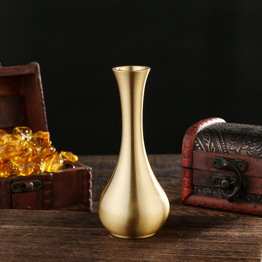 Чистая латунь простой скандинавский стиль ваза настольный декор бутылка Гуаньинь для очистки воды домашний декор подарок медь