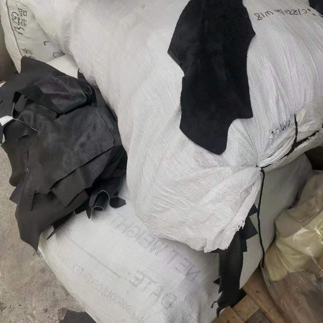 Foshan Manufacturer Black Pebbled Cowhide Recycled Cowhide Acquisition Genuine Leather Wholesale Large Thick Leather Scraps