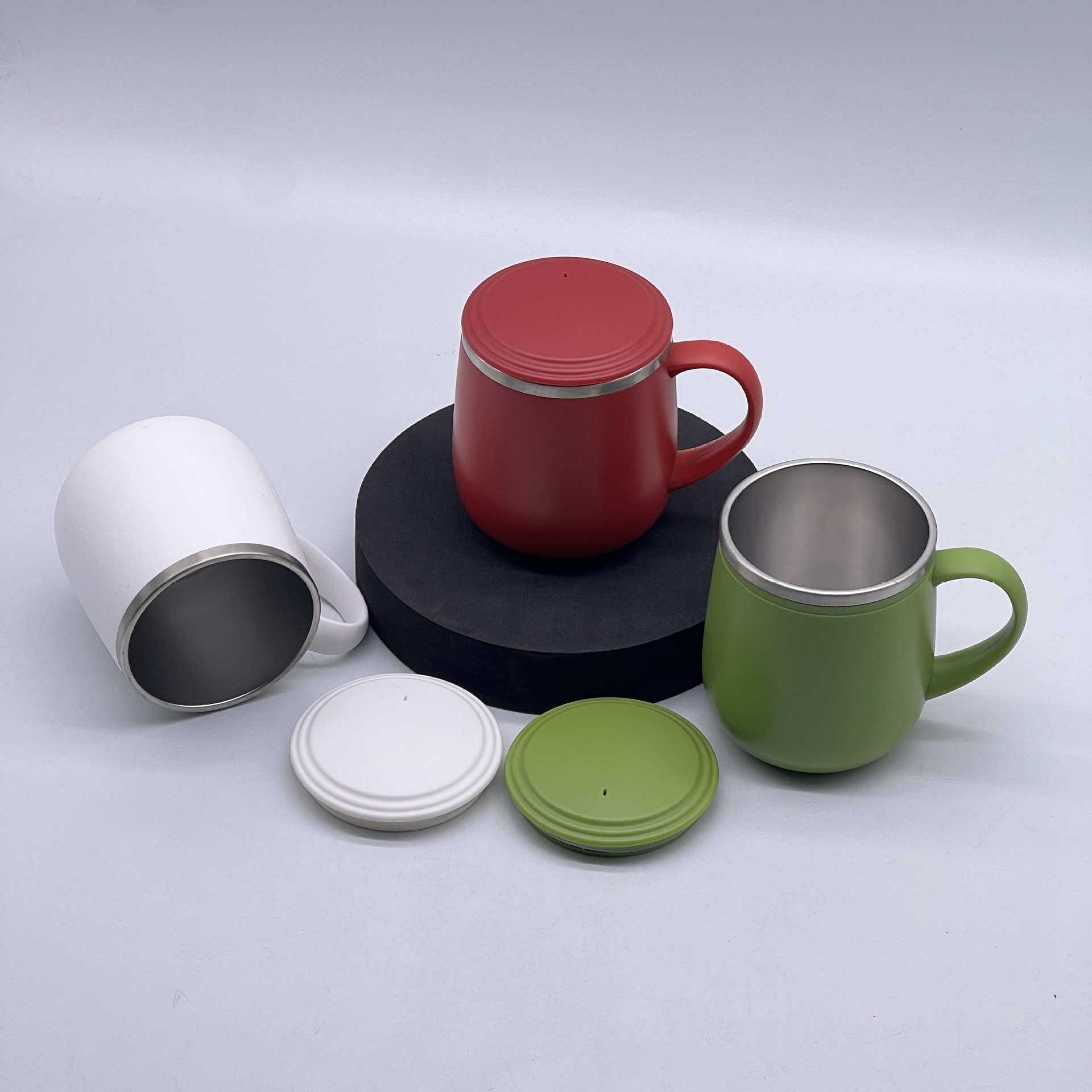 Source Manufacturer High-Looking Business Portable Handle Amazon Steel and Outer Plastic Coffee Cup 300ml Factory