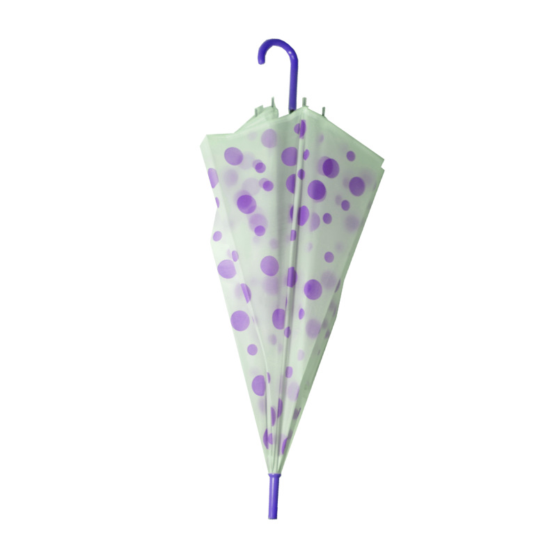 Frosted Polka Dot Umbrella Women's Long Handle Umbrella Internet Celebrity Student Kidsren's Straight Handle Small Fresh Advertising Umbrella Can Be Printed with Logo