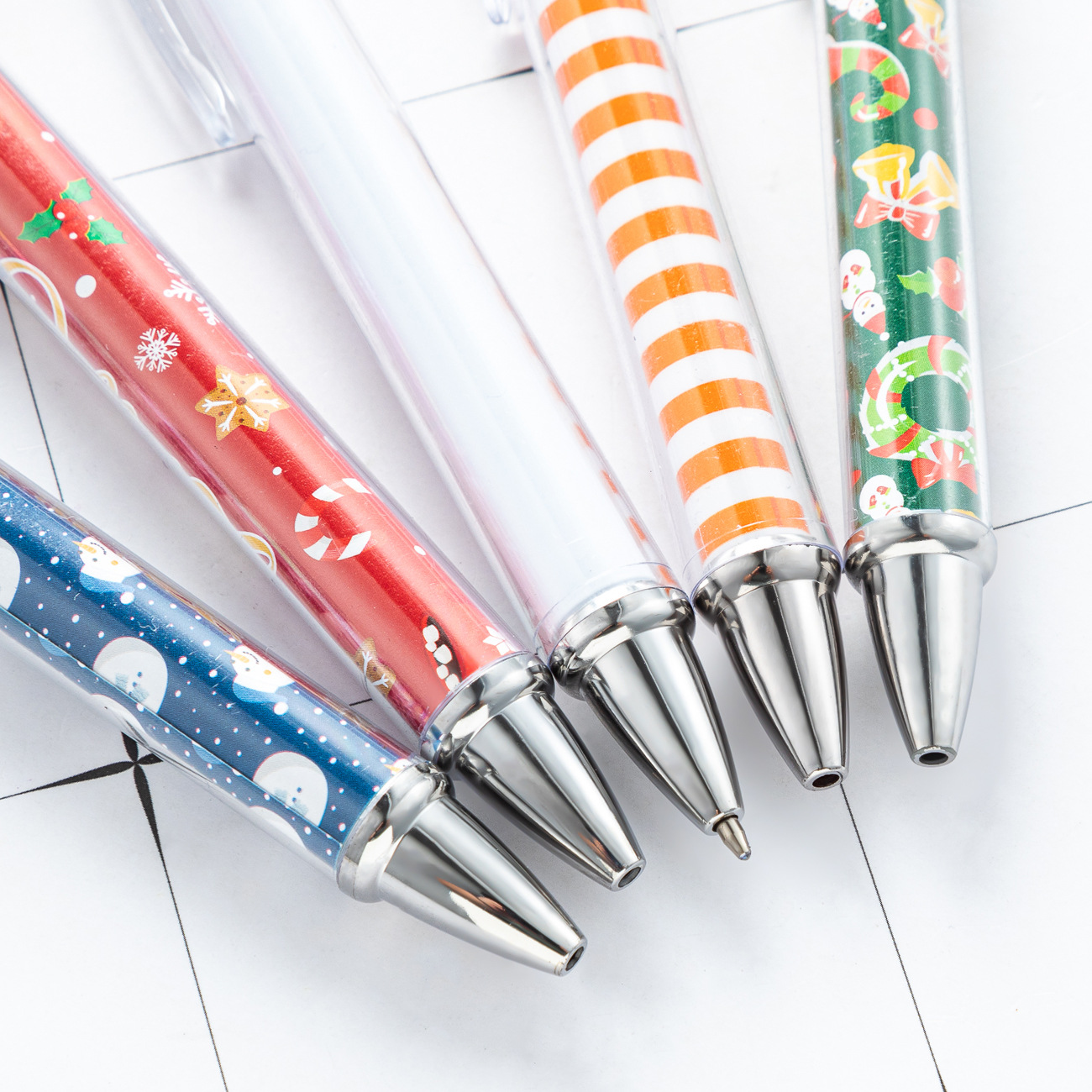 DIY Inner Rod Roll Paper Plastic Pen Can Transfer Flower Film Insert Press Ballpoint Pen New Transparent Rod Advertising Pen