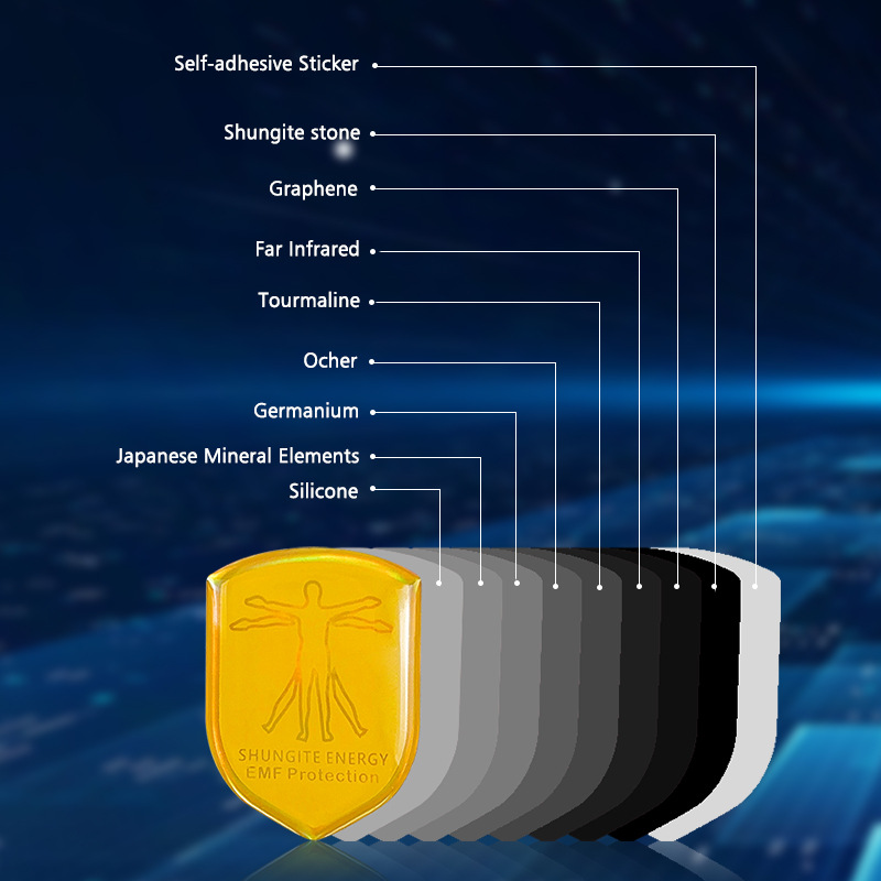 New round double silicone anti-radiation energy mobile phone sticker shield laser energy mobile phone sticker can be designed