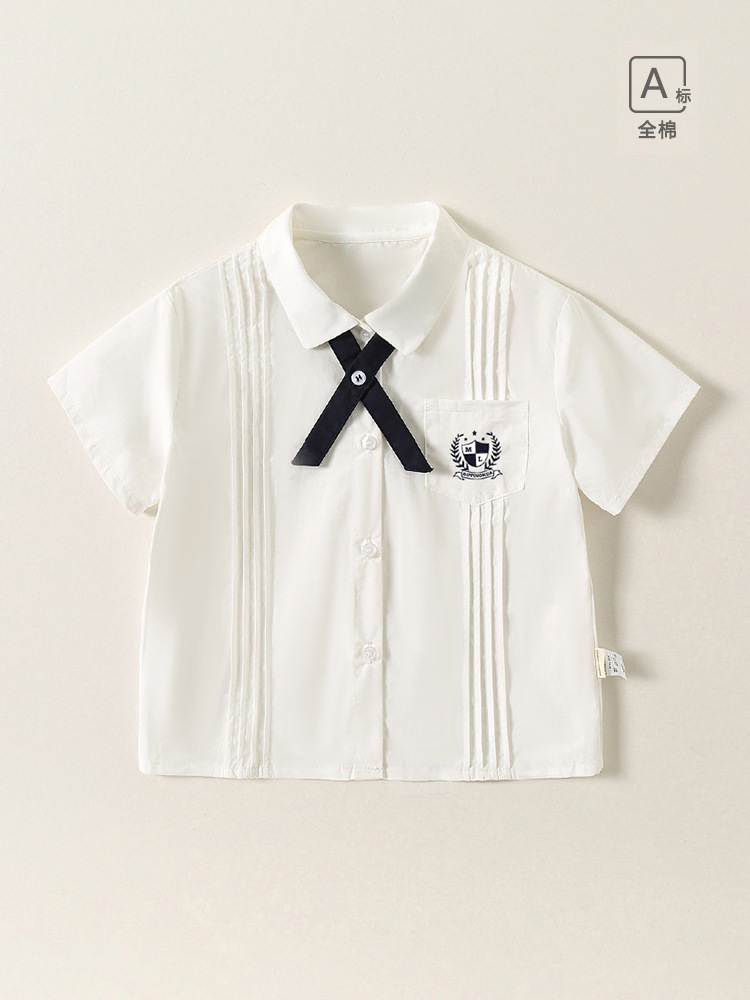 Kindergarten Summer Clothes Shorts Primary School Students' School Uniform suit British Style Summer Short-sleeved Class Clothes Graduation Photo Clothing