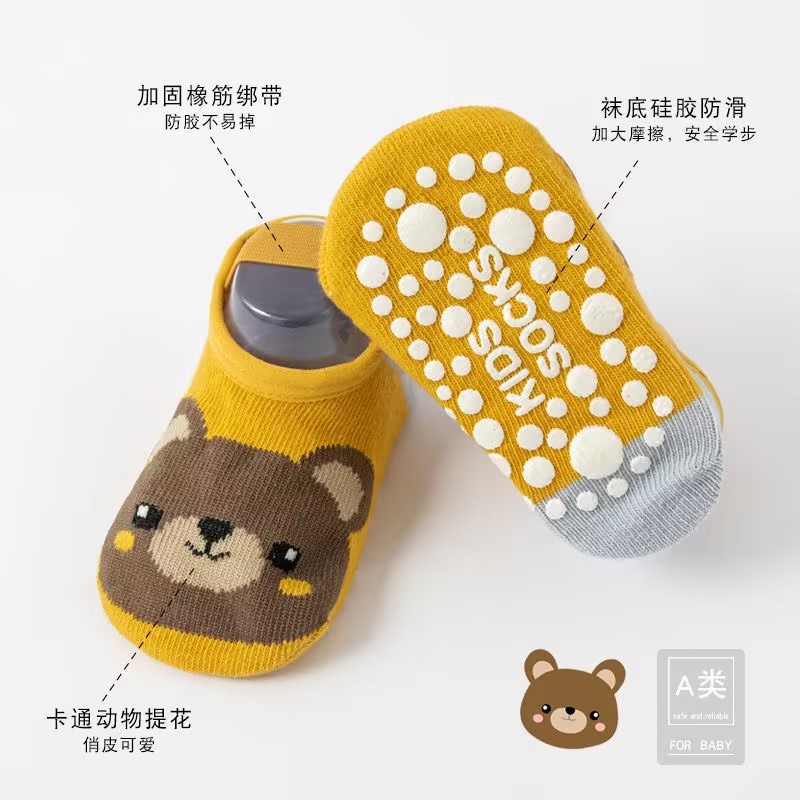 New Children's Floor Socks Non-Slip Glue Cartoon Animal Straps Newborn Baby Socks Indoor Baby Toddler Socks