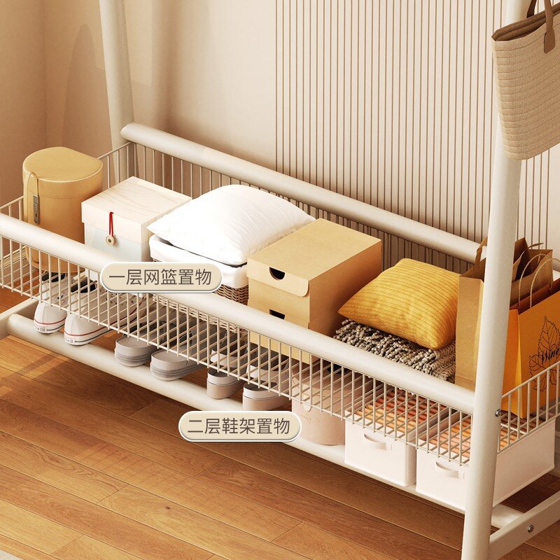 Clothes Drying Rack Floor-Standing Foldableing Household Clothes Drying Rack Balcony Bedroom Clothes Rack Simple Indoor Single-Pole Coat Rack