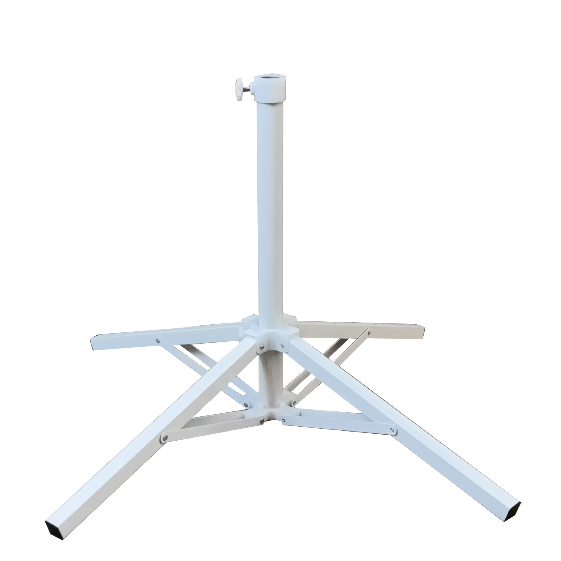 Portable Foldable Outdoor Advertising Beach Umbrella with Four-Legged Cross Steel Base Stand for Market Stalls