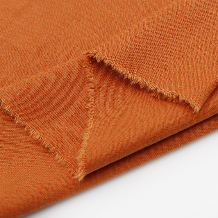 Linen cotton clothing fabric in stock 212g plain shirt dress 11*11 linen cotton fabric