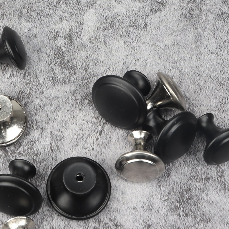 304 Stainless Steel Single Hole Handle Metal Round Single Hole Black Small Handle Modern Simple Drawer Cabinet Door Handle