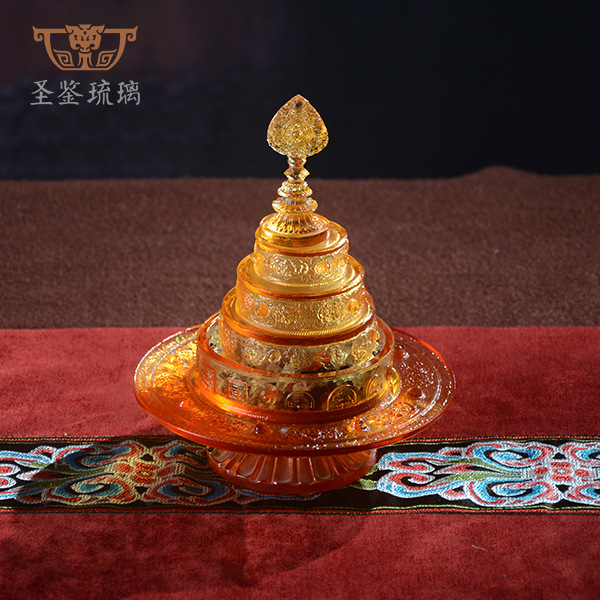 Manza Plate Holy Scripture Glazed Offering Supplies Ornaments Buddhist Temple Ancestral Hall Home Decoration Carved Tantric Instruments