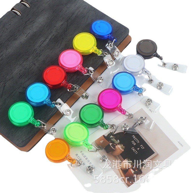 Round Easy-Pull Buckle Easy-Pull Telescopic Buckle Mobile Phone Anti-Lost Device Badge Clip Badge Hanging Buckle Retractable Buckle