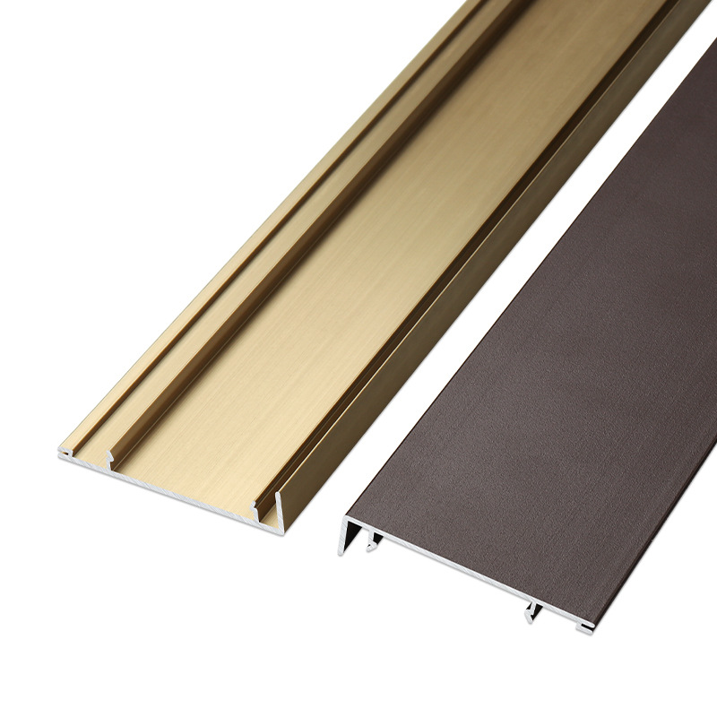 Aluminum Alloy Skirting Board 6cm Snap-On Ultra-Narrow Engineering Skirting Board for School and Hotel Decoration Metal Baseboard