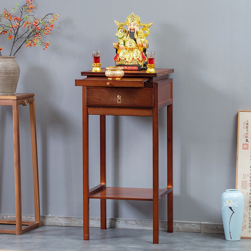 Worship Table Buddha Table Offering Table God of Wealth Tribute Table Buddha Case Home Modern Solid Wood Living Room New Chinoiserie Incense Case Entrance Table