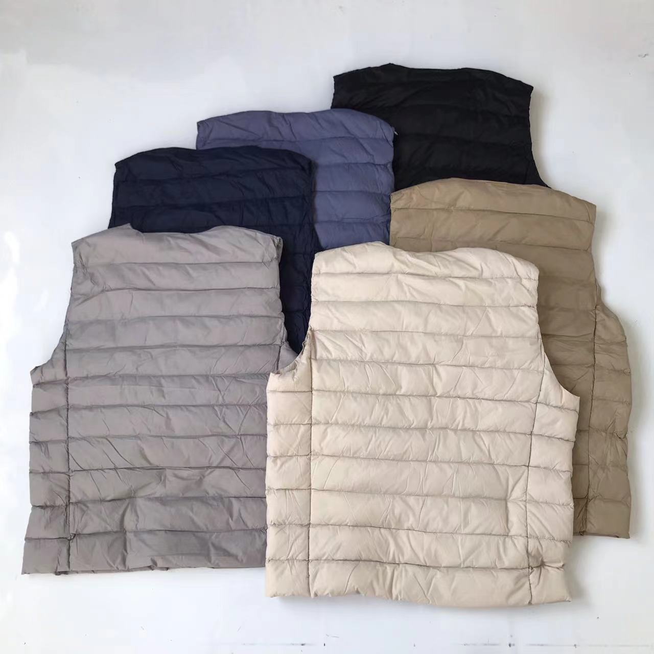 Зимний новый японский простой однотонный повседневный легкий пуховик-жилет, артикул 24A15717