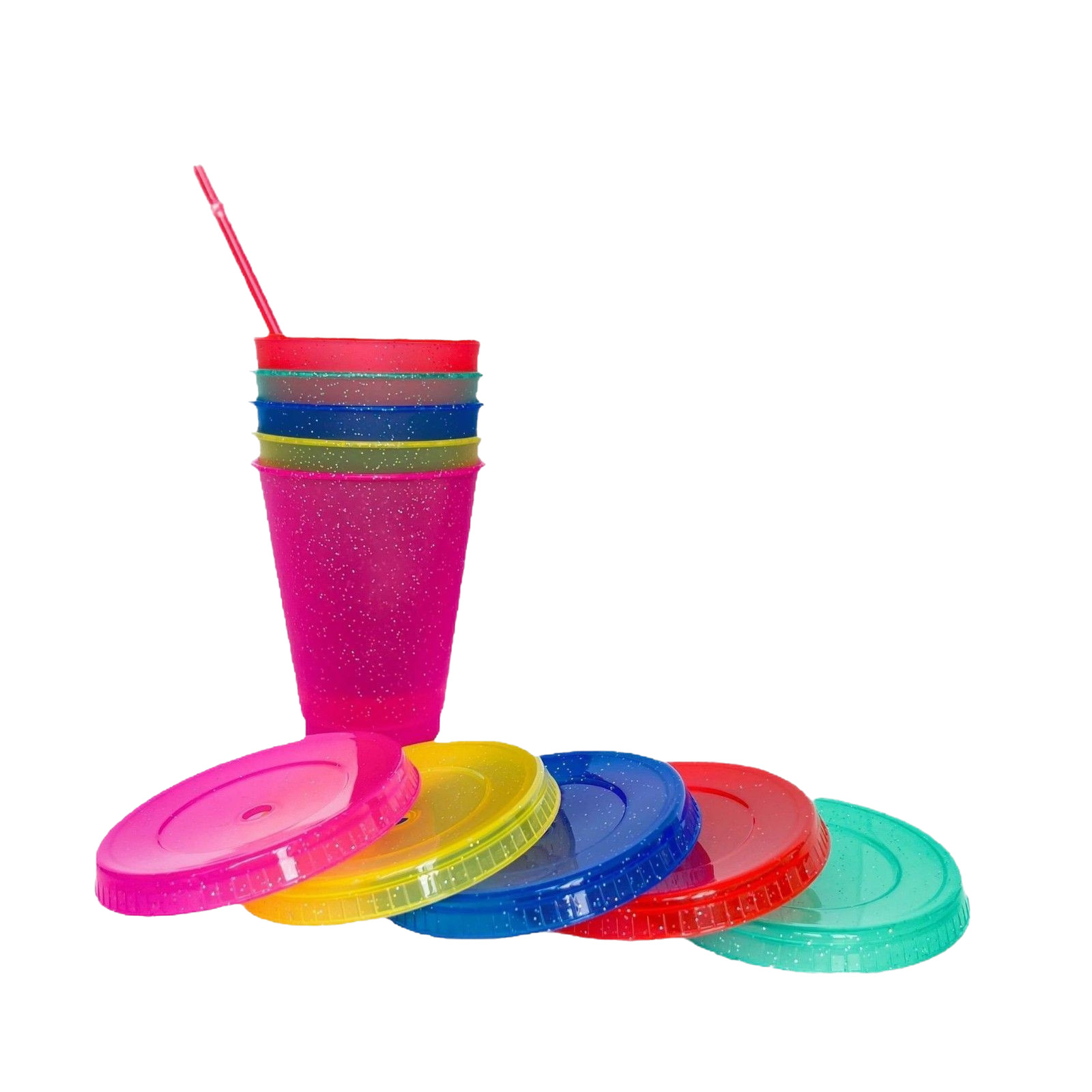 Cross-border new large-capacity 475ml small sequin beverage glitter suction cup 16OZPP water cup fashion portable