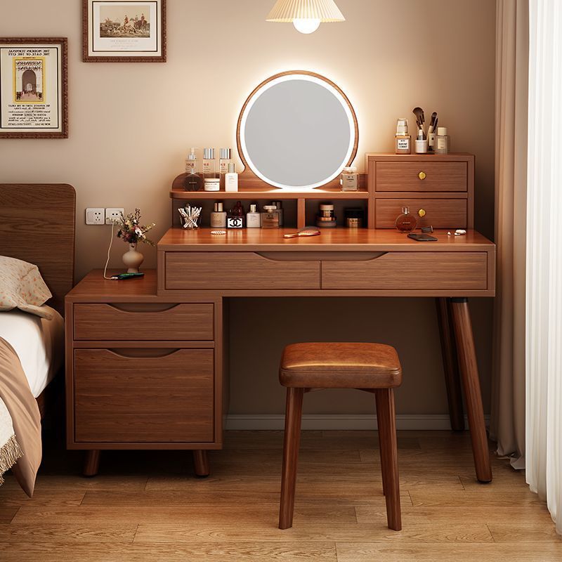 New Chinese Style Dressing Table Bedroom Modern Simple Antique Style Bedside Table Integrated Small Apartment Girls Desk Makeup Table