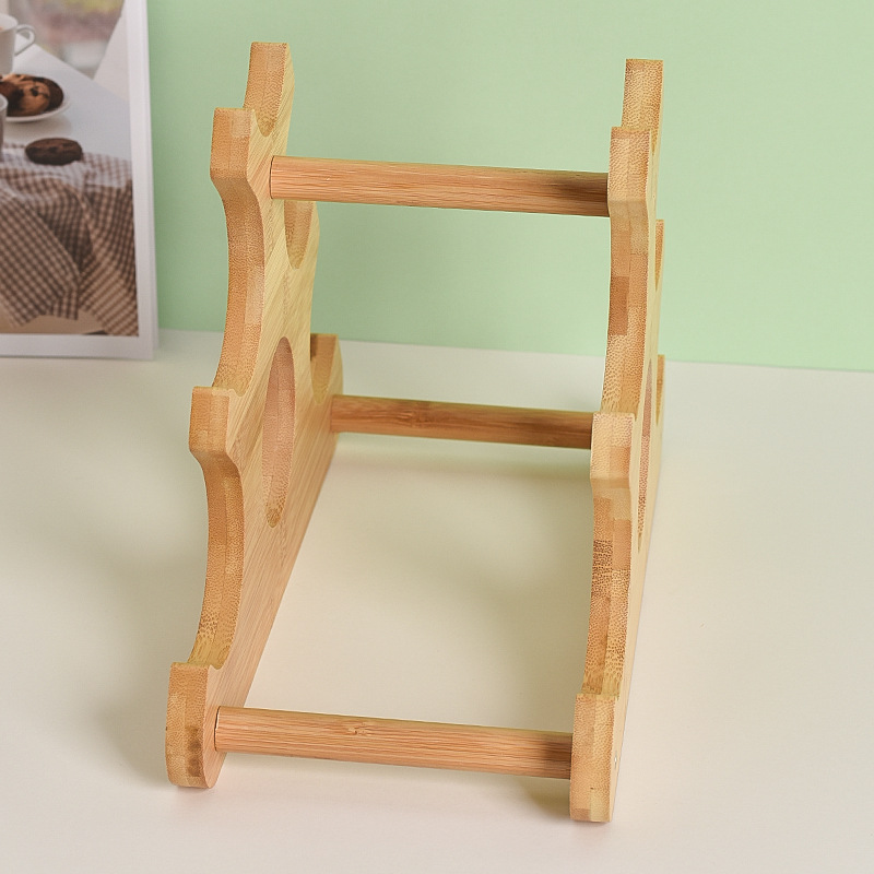 Factory wholesale bamboo wine rack triangle bamboo wine rack creative household wine rack bamboo wine bottle rack