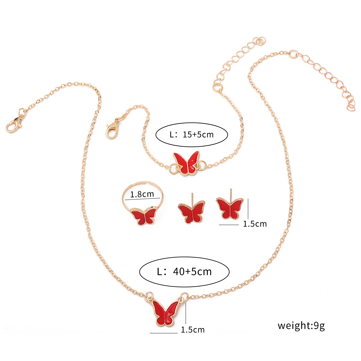 White Butterfly Drop Glaze Necklace, Exquisite, Simple and Versatile, Niche Fashion, High-End Clavicle Chain, Elegant Necklace Set