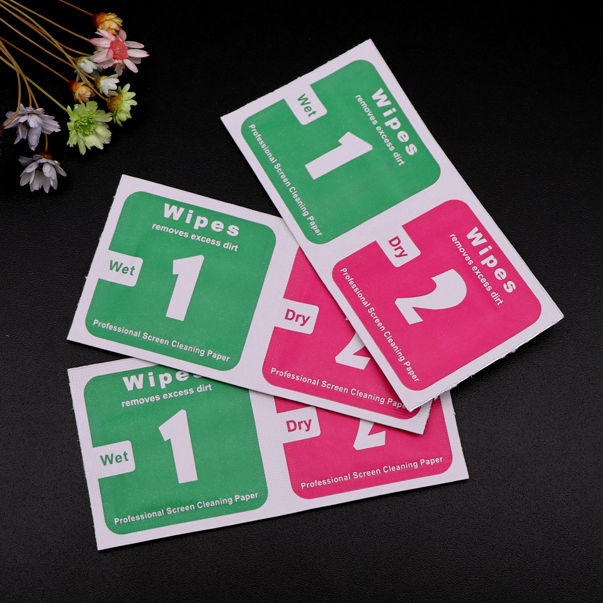 Factory wholesale 1 2 dry and wet alcohol bag mobile phone tempered film auxiliary tools dust removal and cleaning suit alcohol cotton