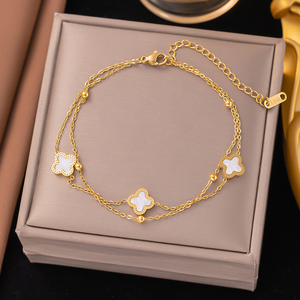 in stock titanium steel anklet explosive collection summer non-fading women's simple high-end fashion Joker European and American cross-border style