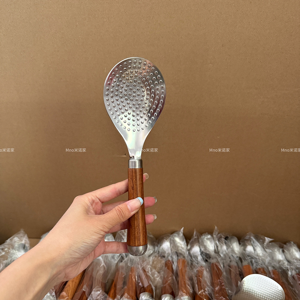Mino Home Antique Food Grade Non-stick Rice Spoon Household 304 Stainless Steel Rice Spoon Vertical Rice Spoon