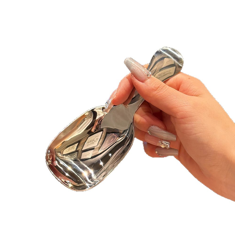 Stainless Steel Thickened Tea Spoon, Teaspoon for Scooping Tea, Short-Handle Coffee Spoon, Household Small Spoon, Dessert Scoop, Rice Spoon