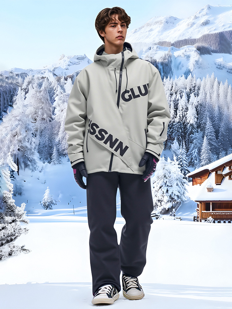 Cross-Border 2025 Amazon New Ski Clothing Popular Hooded Work Jacket Jacket Men's Outdoor Ski Clothing