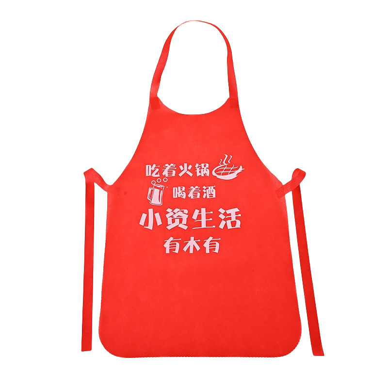 Disposable Apron Customized Printable Logo Hot Pot Restaurant Catering Guest Non-woven Fabric in stock Work Clothes Waterproof and Dirty Resistant