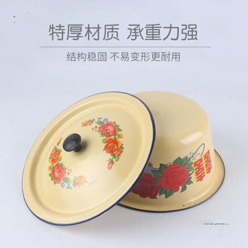 Enamel Pot for Hog Oil Household Ejiao Pot for Lard Butter Household Meat Oil Enamel with Lid High Temperature Sealing Jar