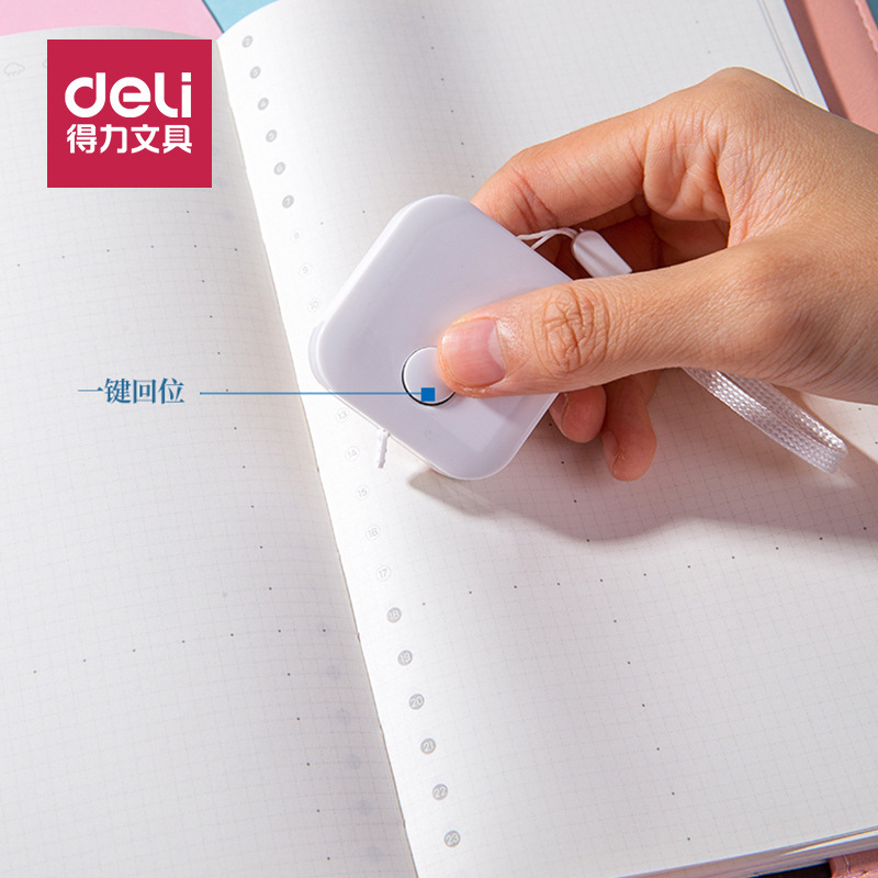 Deli 79651 tape measure 1.5m * 7mm portable mini plastic three-circumference measuring tape measure tape measure wholesale