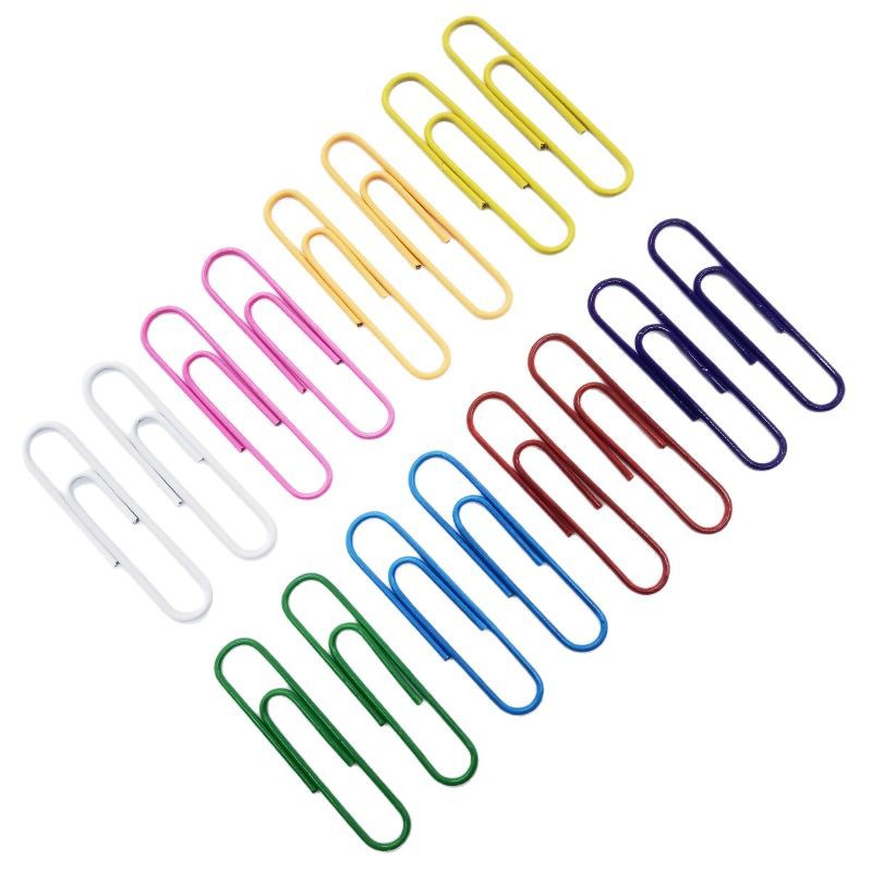 Wholesale Colorful Plastic Coated Paper Clips, Special-Shaped Paper Clips, Office Paper Clips 28/33/50mm Paper Clips Stationery